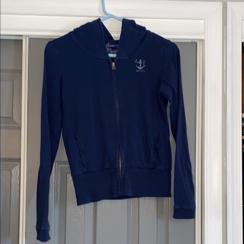 American Eagle Outfitters Blue Hoodie Jacket - Picture 1 of 7